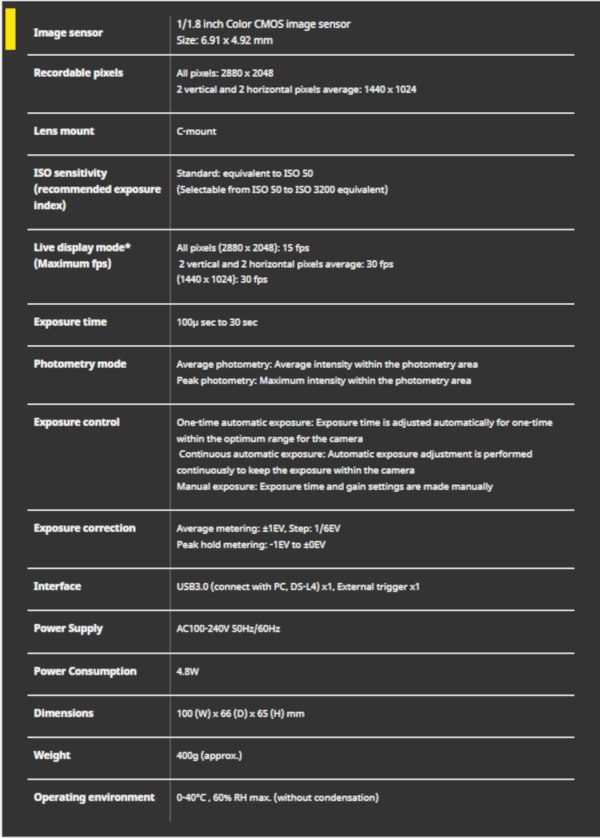 Nikon DS-Fi3 Camera specifications